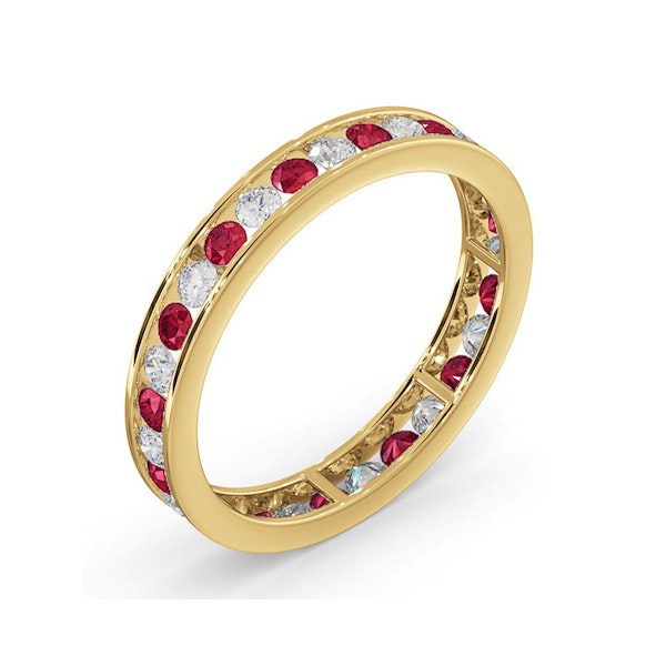 ETERNITY RING RAE DIAMONDS G/VS AND RUBY 1.30CT - 18K GOLD - Image 2