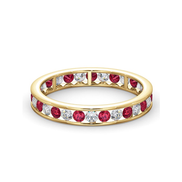 ETERNITY RING RAE DIAMONDS G/VS AND RUBY 1.30CT - 18K GOLD - Image 3