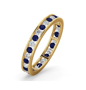 ETERNITY RING RAE DIAMONDS H/Si AND SAPPHIRE 1.40CT - 18K GOLD