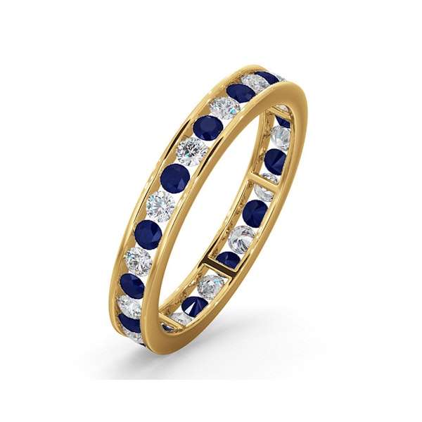 ETERNITY RING RAE DIAMONDS H/Si AND SAPPHIRE 1.40CT - 18K GOLD - Image 1