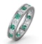 ETERNITY RING RAE DIAMONDS H/SI AND EMERALD 1.70CT - 18K WHITE GOLD - image 1