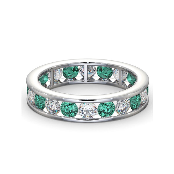 ETERNITY RING RAE DIAMONDS H/SI AND EMERALD 1.70CT - 18K WHITE GOLD - Image 3