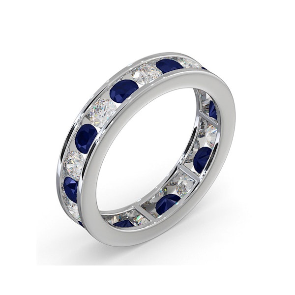 ETERNITY RING RAE DIAMONDS H/SI AND SAPPHIRE 1.90CT - 18K WHITE GOLD - Image 2