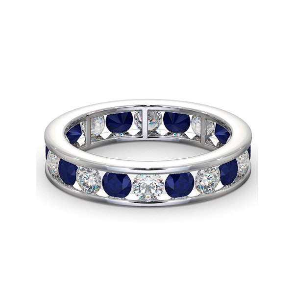 ETERNITY RING RAE DIAMONDS H/SI AND SAPPHIRE 1.90CT - 18K WHITE GOLD - Image 3