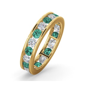 ETERNITY RING RAE DIAMONDS H/SI AND EMERALD 1.70CT - 18K GOLD