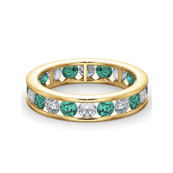 ETERNITY RING RAE DIAMONDS H/SI AND EMERALD 1.70CT - 18K GOLD - Image 3