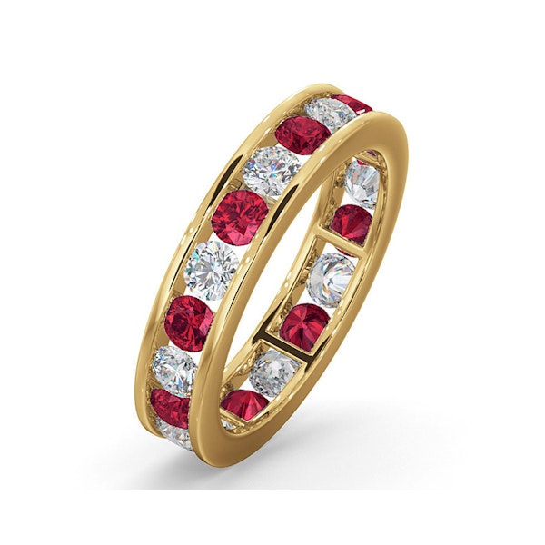 ETERNITY RING RAE DIAMONDS G/VS AND RUBY 1.80CT - 18K GOLD - Image 1