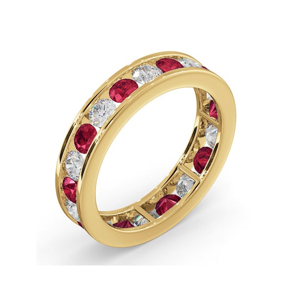 ETERNITY RING RAE DIAMONDS G/VS AND RUBY 1.80CT - 18K GOLD - Image 2
