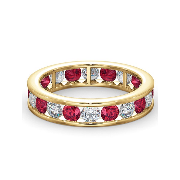 ETERNITY RING RAE DIAMONDS G/VS AND RUBY 1.80CT - 18K GOLD - Image 3