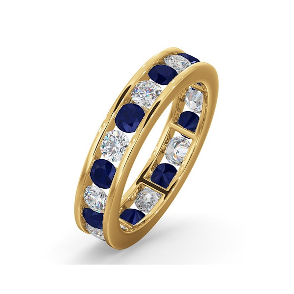 ETERNITY RING RAE DIAMONDS H/SI AND SAPPHIRE 1.90CT - 18K GOLD - Image 1