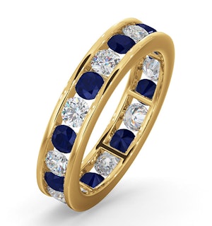 ETERNITY RING RAE DIAMONDS H/SI AND SAPPHIRE 1.90CT - 18K GOLD