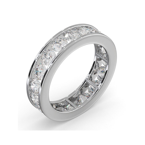 Mens 3ct G/Vs Diamond 18K White Gold Full Band Ring - Image 2