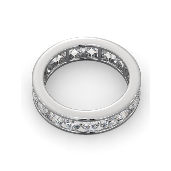 Mens 3ct G/Vs Diamond 18K White Gold Full Band Ring - Image 4