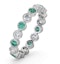 Emerald 0.70ct And H/SI Diamond 18KW Gold Eternity Ring - image 1