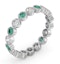 Emerald 0.70ct And G/VS Diamond 18KW Gold Eternity Ring - image 2