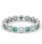 Emerald 0.70ct And G/VS Diamond 18KW Gold Eternity Ring - image 3