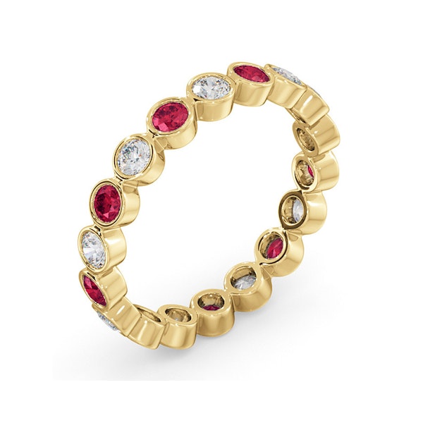 Emily 18K Gold Ruby 0.70ct and H/SI 0.50CT Diamond Eternity Ring - Image 2