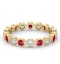 Emily 18K Gold Ruby 0.70ct and G/VS 0.50CT Diamond Eternity Ring - image 3
