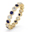 Emily 18K Gold Sapphire 0.70ct and G/VS 0.50CT Diamond Eternity Ring - image 1