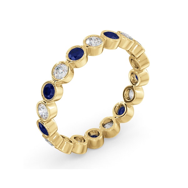 Emily 18K Gold Sapphire 0.70ct and H/SI 0.50CT Diamond Eternity Ring - Image 2