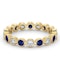 Emily 18K Gold Sapphire 0.70ct and H/SI 0.50CT Diamond Eternity Ring - image 3