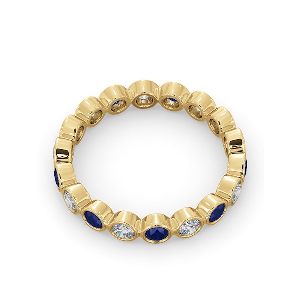 Emily 18K Gold Sapphire 0.70ct and G/VS 0.50CT Diamond Eternity Ring - Image 4