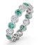 Emerald 1.10ct And H/SI Diamond 18KW Gold Eternity Ring - image 1