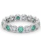 Emerald 1.10ct And H/SI Diamond 18KW Gold Eternity Ring - image 3