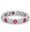 Ruby 1.50ct And G/VS Diamond 18KW Gold Eternity Ring - image 3