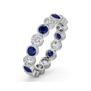 Sapphire 1.70ct And G/VS Diamond Platinum Eternity Ring HG35-422UXUS