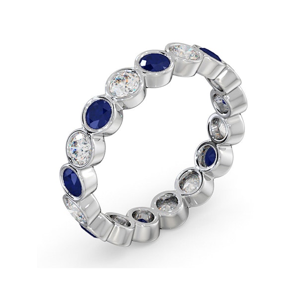 Sapphire 1.70ct And H/SI Diamond Platinum Eternity Ring - Image 2