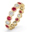 Emily 18K Gold Ruby 0.70ct and G/VS 1CT Diamond Eternity Ring - image 1