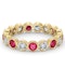 Emily 18K Gold Ruby 0.70ct and H/SI 1CT Diamond Eternity Ring - image 3