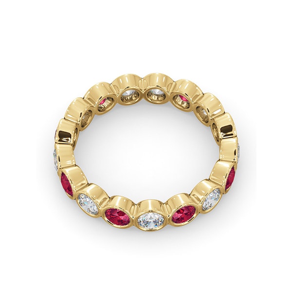 Emily 18K Gold Ruby 0.70ct and G/VS 1CT Diamond Eternity Ring - Image 4