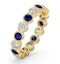 Emily 18K Gold Sapphire 0.70ct and G/VS 1CT Diamond Eternity Ring - image 1