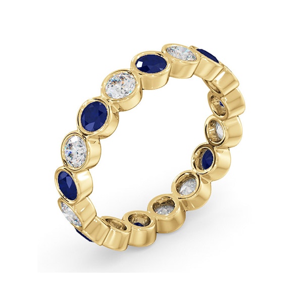 Emily 18K Gold Sapphire 0.70ct and G/VS 1CT Diamond Eternity Ring - Image 2