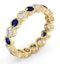 Emily 18K Gold Sapphire 0.70ct and H/SI 1CT Diamond Eternity Ring - image 2