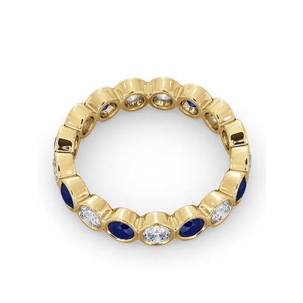 Emily 18K Gold Sapphire 0.70ct and H/SI 1CT Diamond Eternity Ring - Image 4