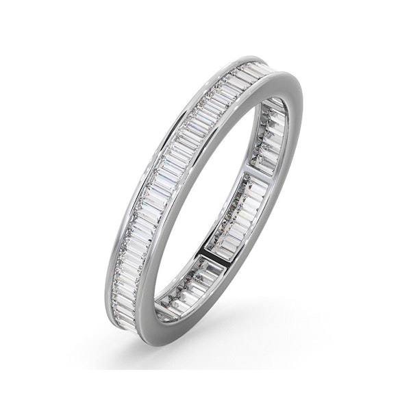 Mens 1ct H/Si Diamond 18K White Gold Full Band Ring - Image 1