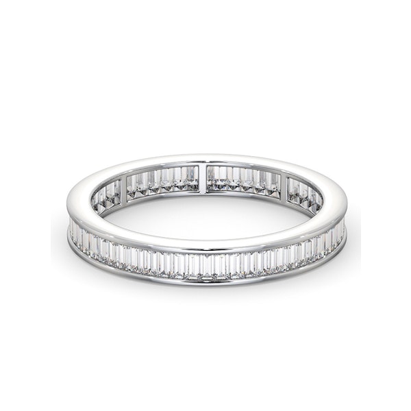 Mens 1ct H/Si Diamond 18K White Gold Full Band Ring - Image 3