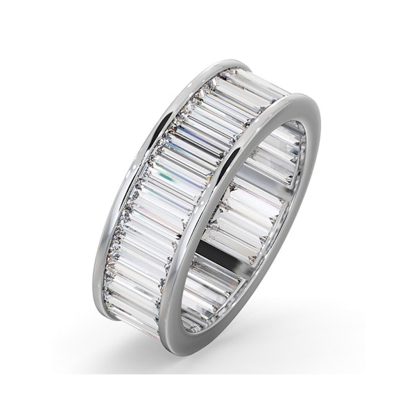 Mens 5ct G/Vs Diamond 18K White Gold Full Band Ring - Image 1
