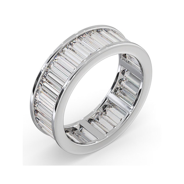 Mens 5ct H/Si Diamond 18K White Gold Full Band Ring - Image 2