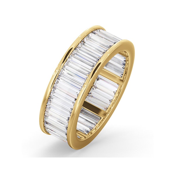 Mens 5ct H/Si Diamond 18K Gold Full Band Ring - Image 1