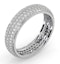 Mens 1ct H/Si Diamond 18K White Gold Full Band Ring - image 2