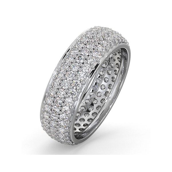 Mens 2ct G/Vs Diamond Platinum Full Band Ring - Image 1