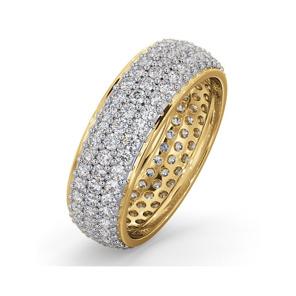 Mens 2ct G/Vs Diamond 18K Gold Full Band Ring - Image 1