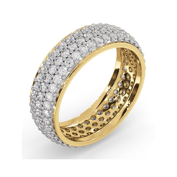 Mens 2ct H/Si Diamond 18K Gold Full Band Ring - Image 2