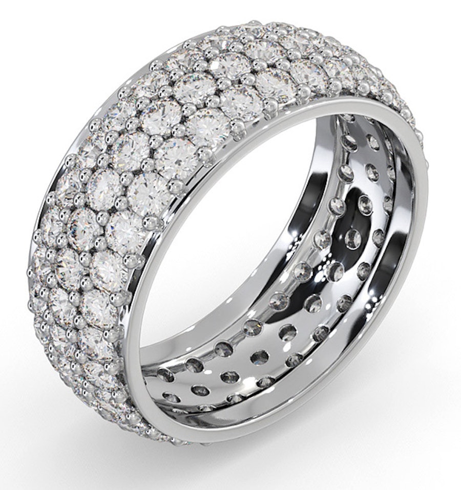 Mens 3ct G/Vs Diamond Platinum Full Band Ring
