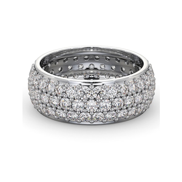 Mens 3ct G/Vs Diamond 18K White Gold Full Band Ring Z - Image 3
