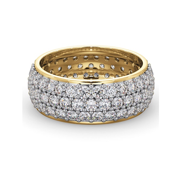 Mens 3ct G/Vs Diamond 18K Gold Full Band Ring - Image 3
